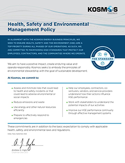 Health, Safety and Environmental Management Policy